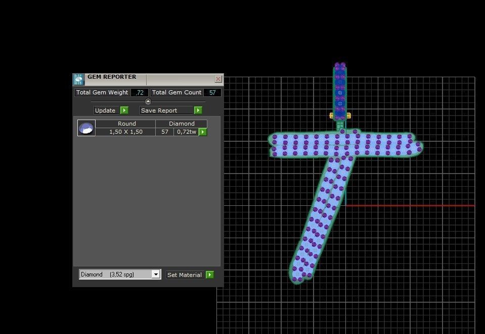 Model 813 Initial T Diamond Letter Pendant 3D print model_10