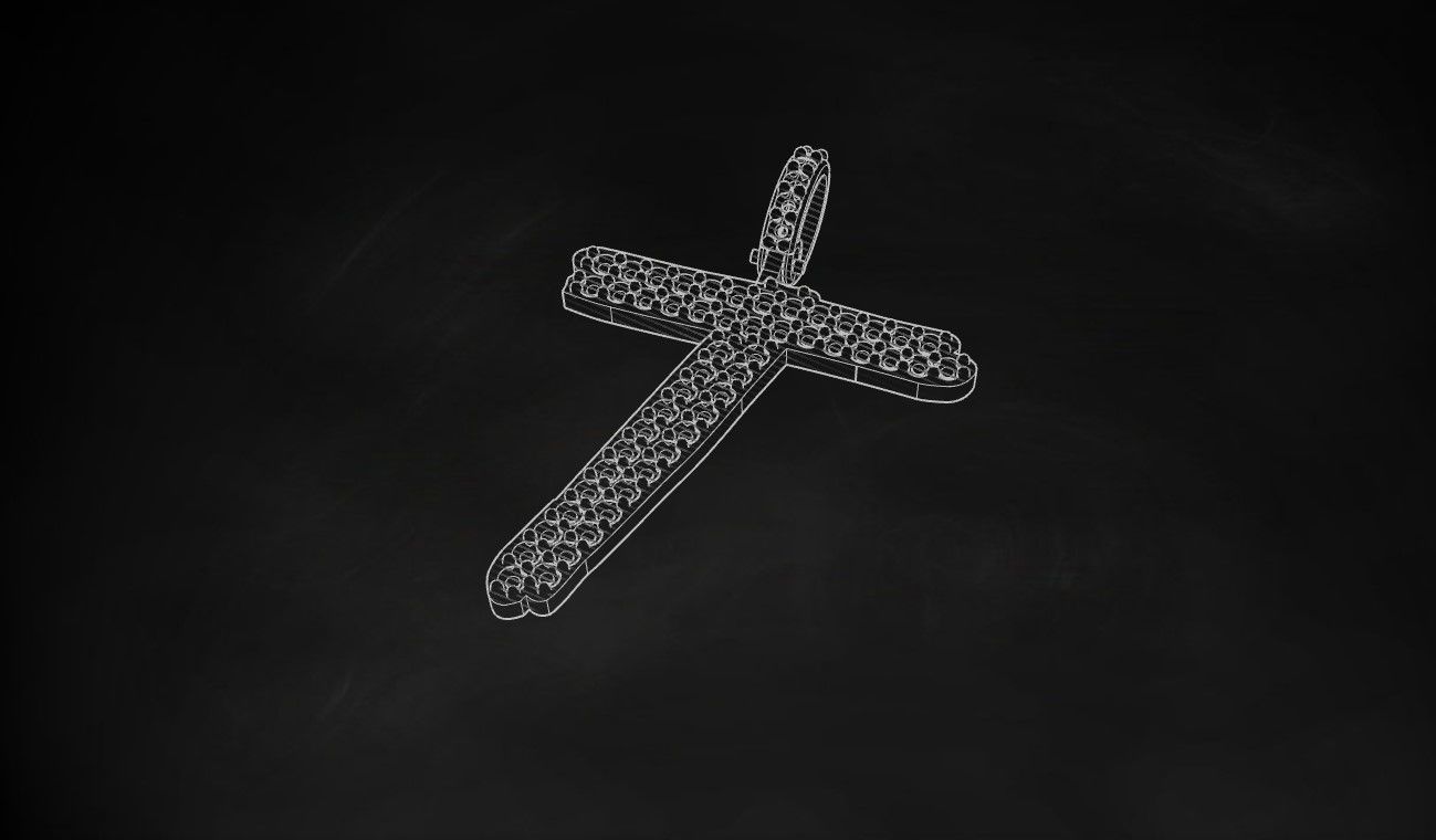 Model 813 Initial T Diamond Letter Pendant 3D print model_9