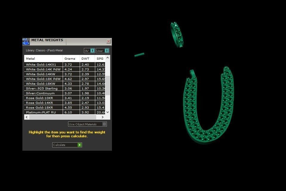 Model 814 Initial U Diamond Letter Pendant 3D print model_12