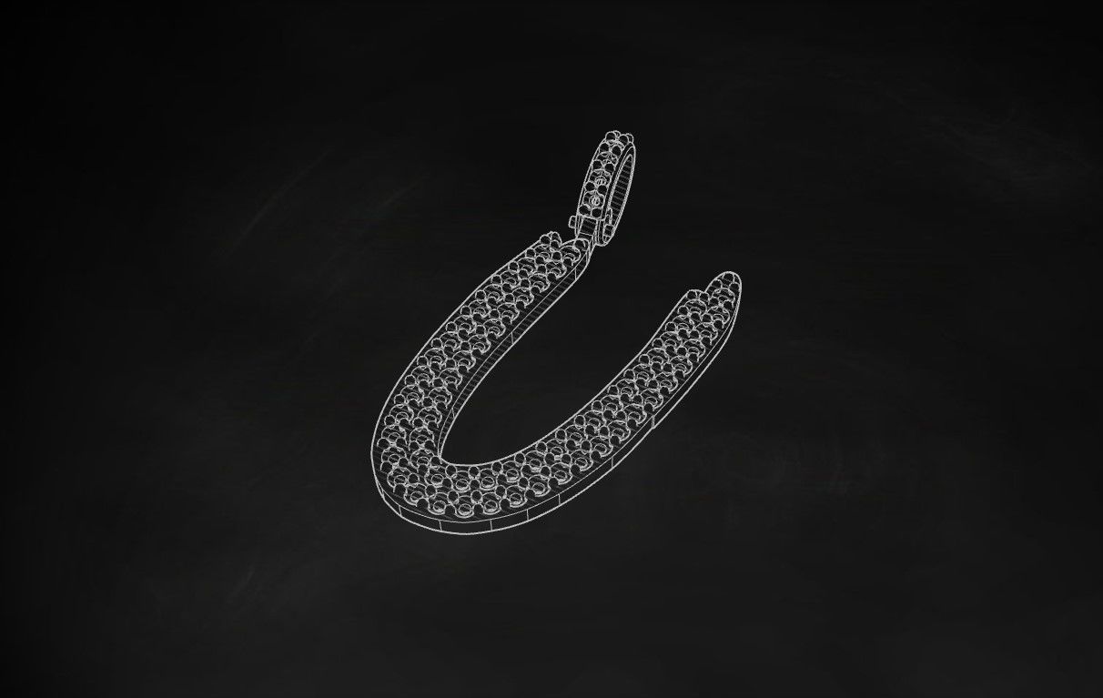 Model 814 Initial U Diamond Letter Pendant 3D print model_9