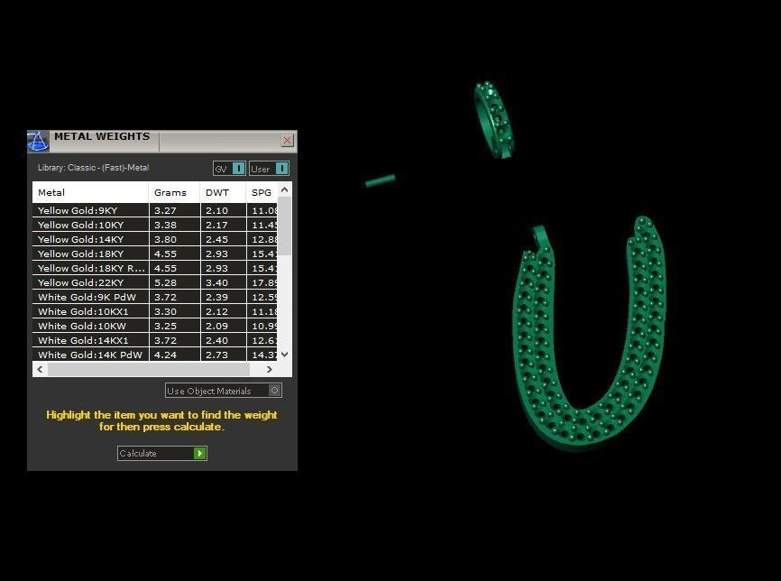 Model 814 Initial U Diamond Letter Pendant 3D print model_11