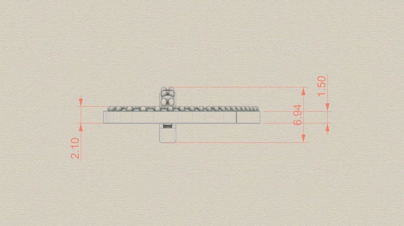 Model 814 Initial U Diamond Letter Pendant 3D print model_6