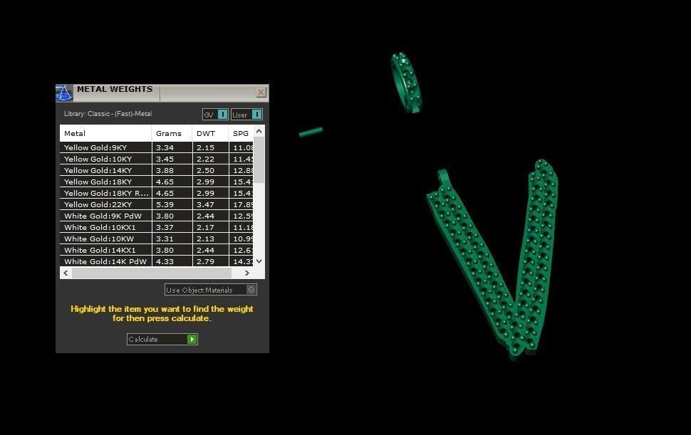 Model 815 Initial V Diamond Letter Pendant 3D print model_11