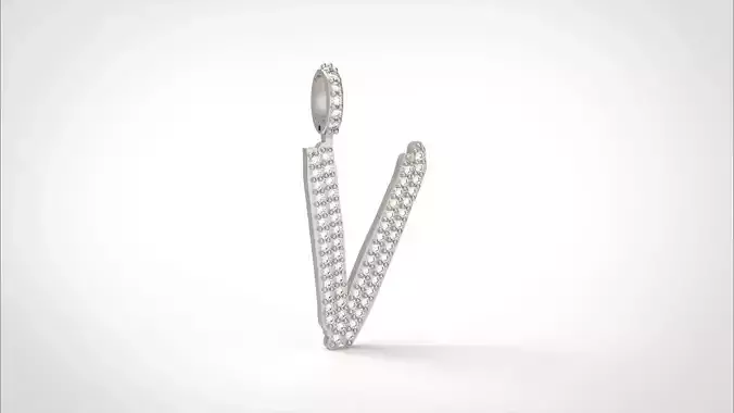 Model 815 Initial V Diamond Letter Pendant