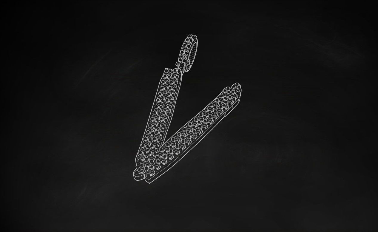 Model 815 Initial V Diamond Letter Pendant 3D print model_9