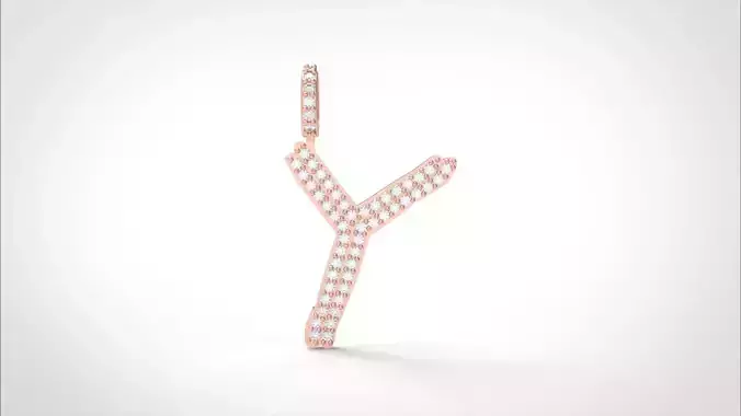 Model 816 Initial Y Diamond Letter Pendant