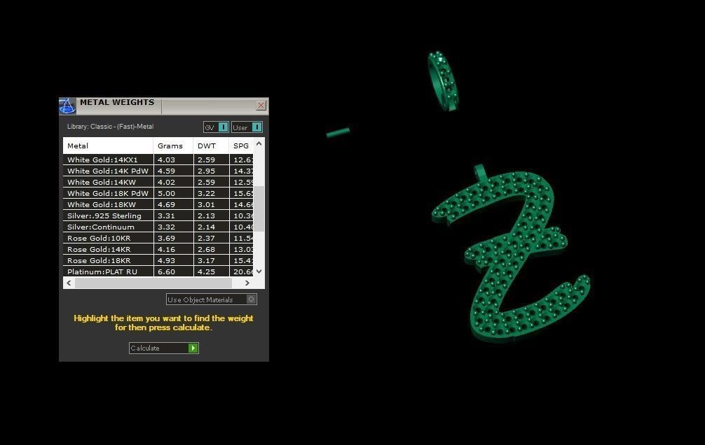 Model 817 Initial Z Diamond Letter Pendant 3D print model_12