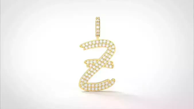 Model 817 Initial Z Diamond Letter Pendant