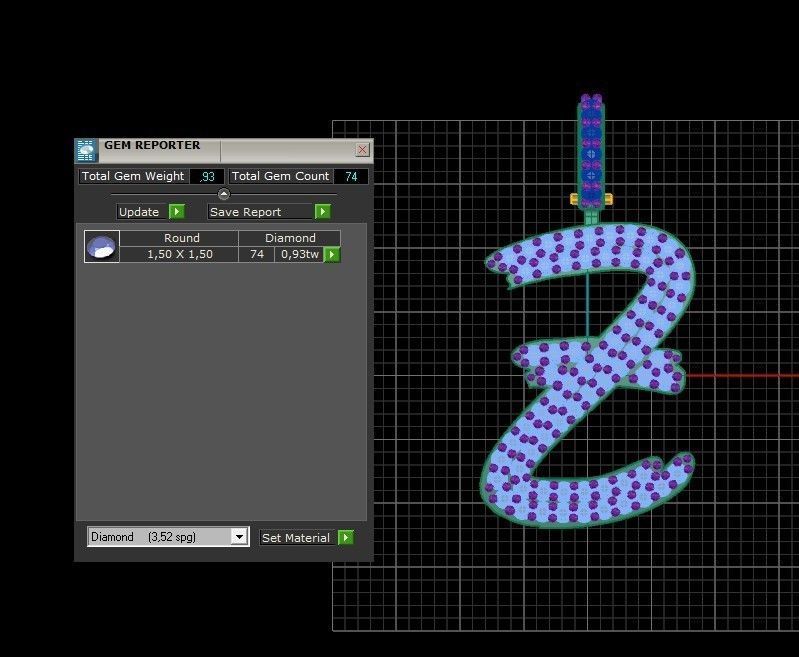 Model 817 Initial Z Diamond Letter Pendant 3D print model_10
