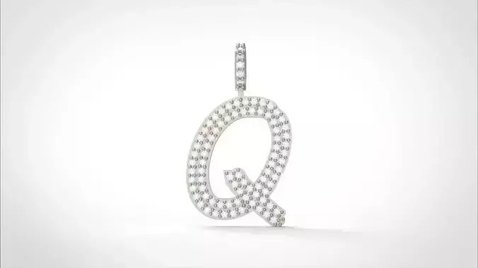 Model 818 Initial Q Diamond Letter Pendant