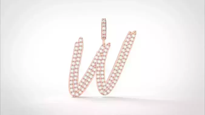 Model 819 Initial W Diamond Letter Pendant