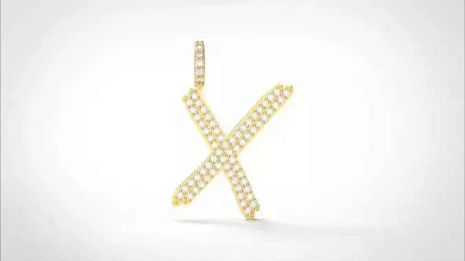 Model 820 Initial X Diamond Letter Pendant
