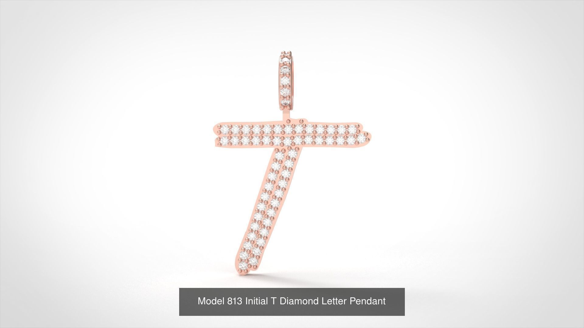 Initial All Diamond Letter Pendant 3D Model Collection_22