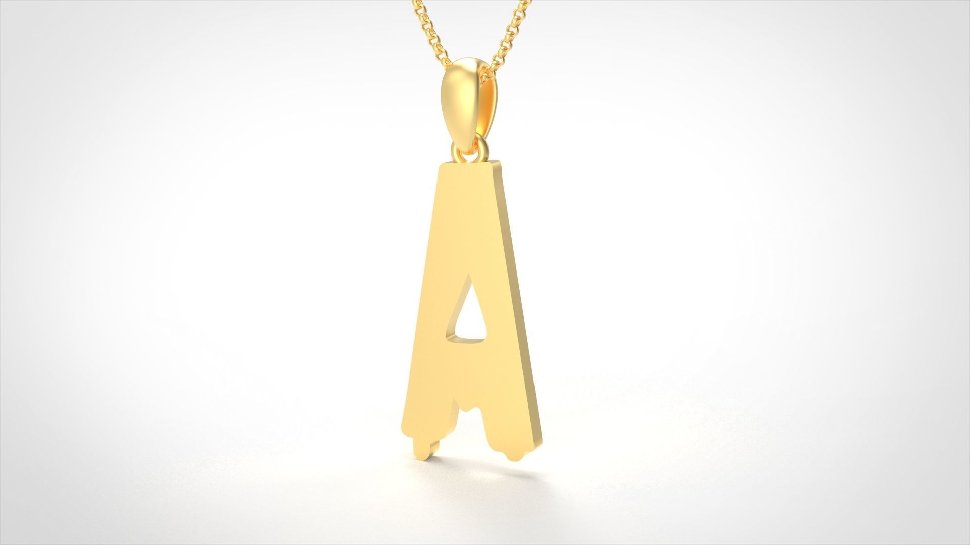 Model 743 Blood A Initial Pendant 3D print model_2