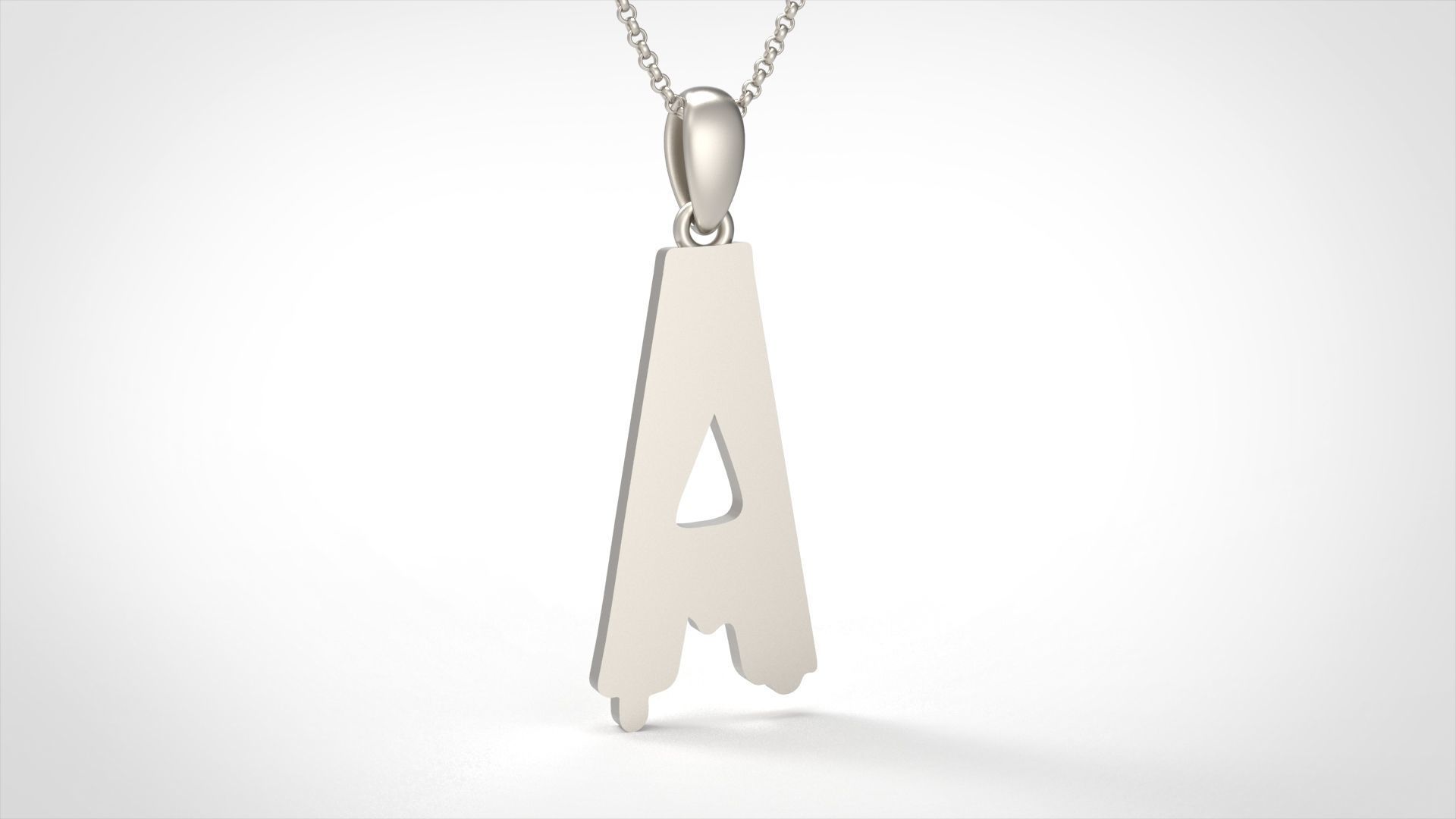 Model 743 Blood A Initial Pendant 3D print model_3