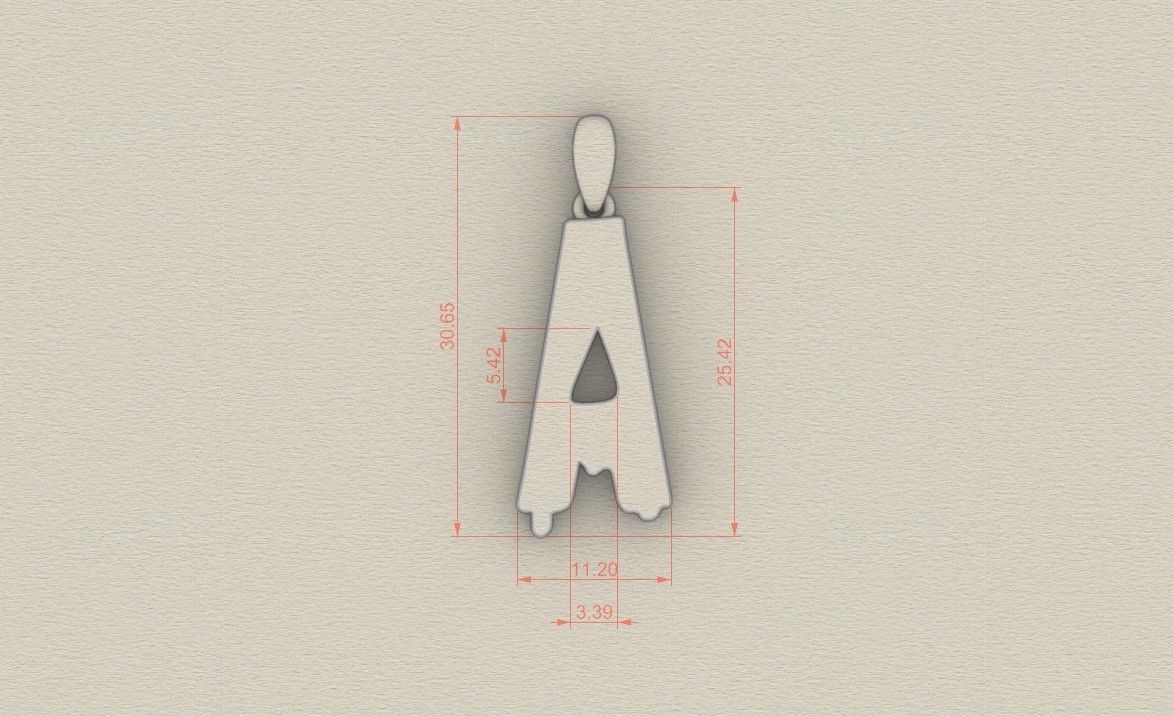 Model 743 Blood A Initial Pendant 3D print model_5