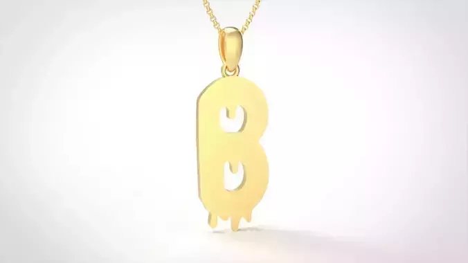 Model 744 Blood B Initial Pendant 3D print model