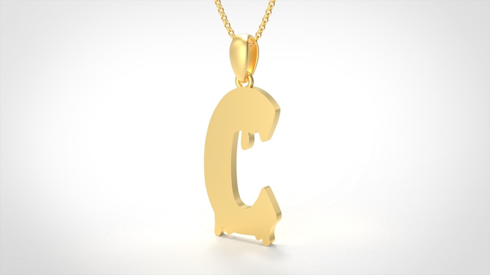 Model 745 Blood C Initial Pendant 3D print model_3