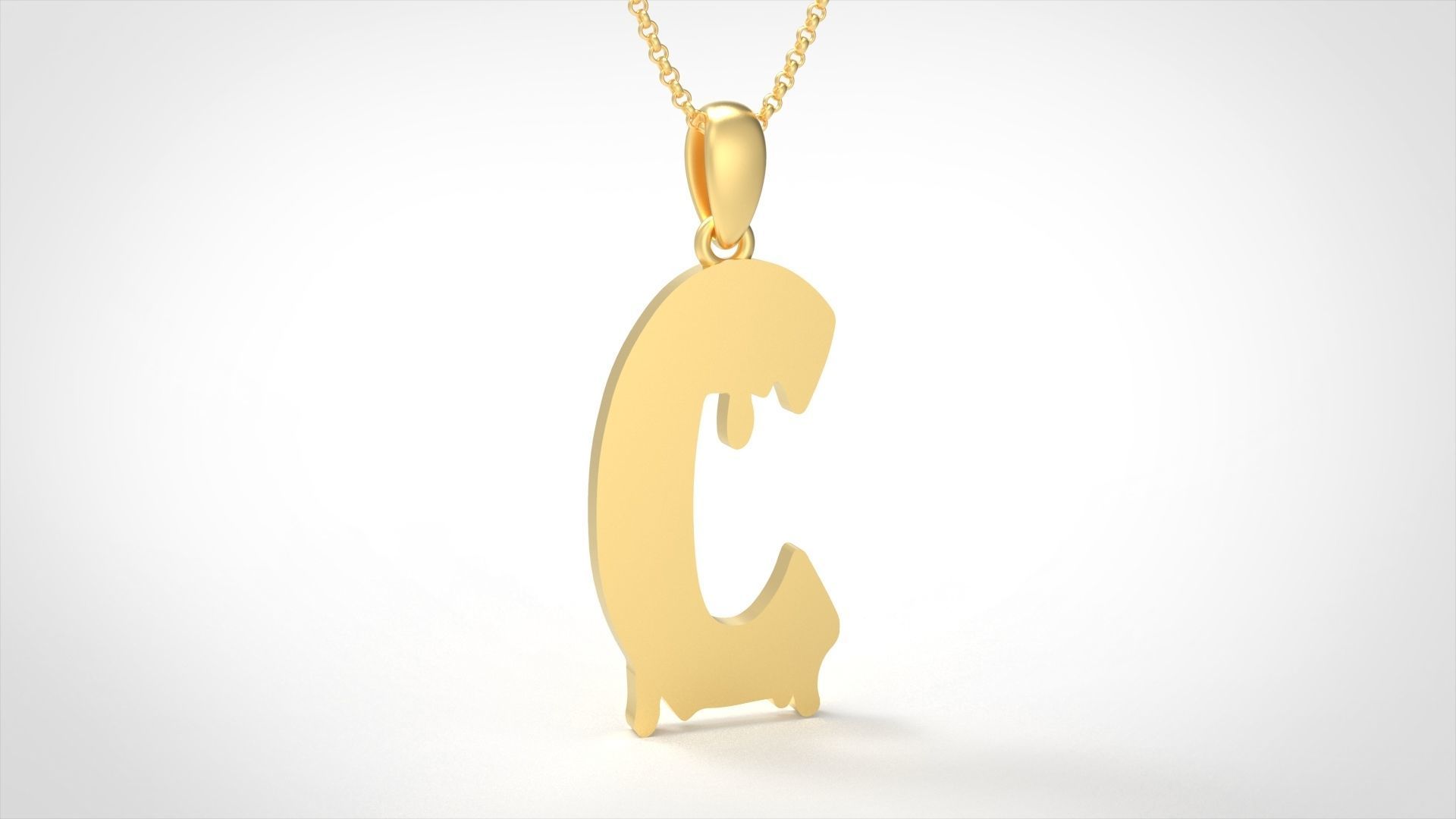 Model 745 Blood C Initial Pendant 3D print model_2