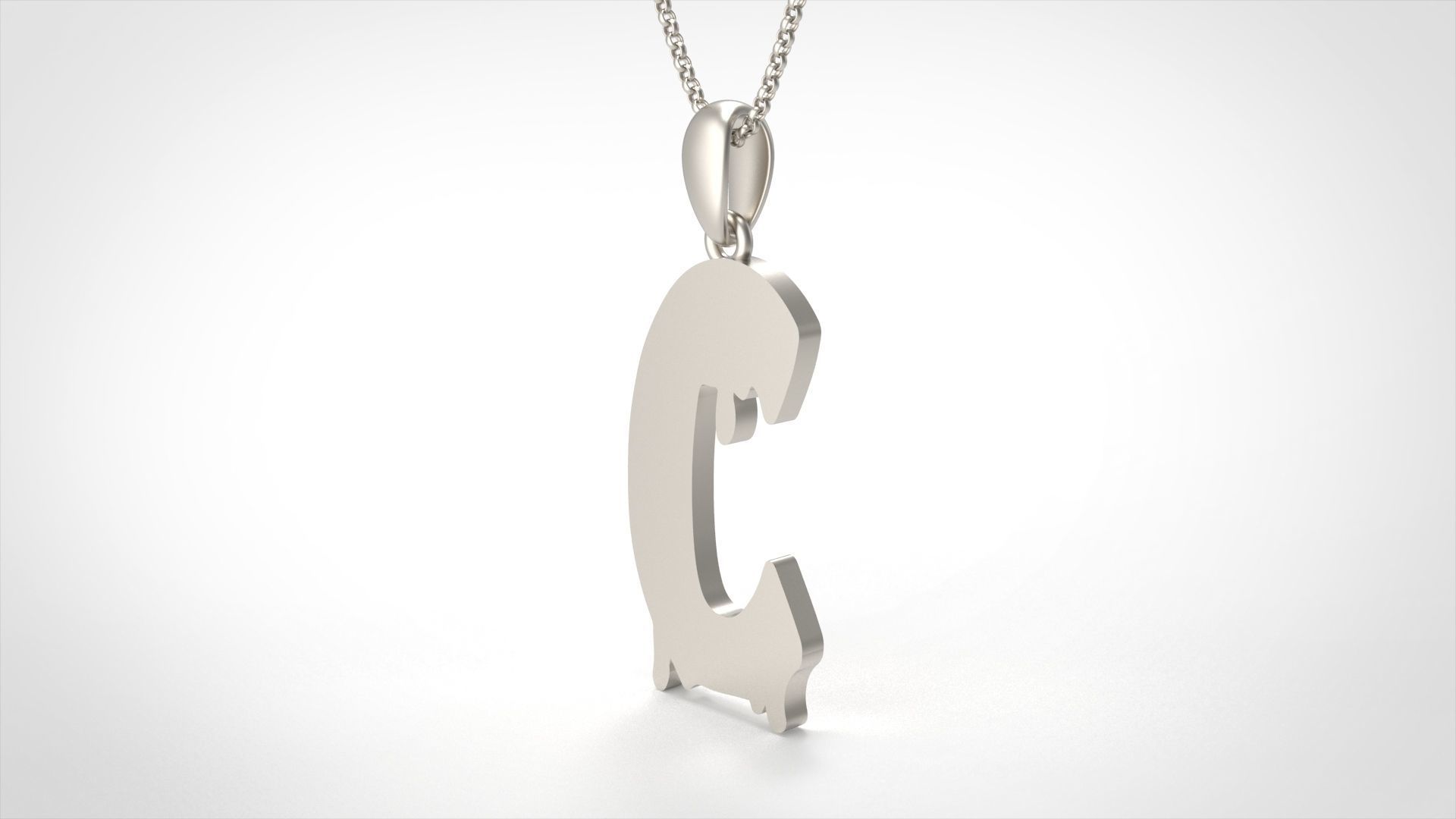 Model 745 Blood C Initial Pendant 3D print model_4