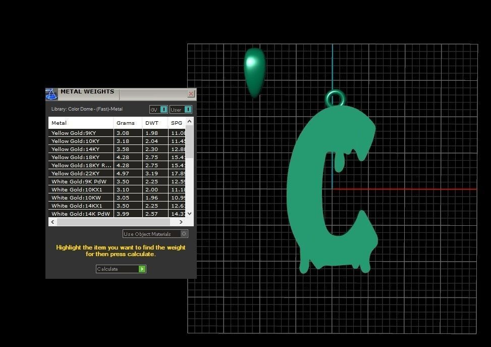 Model 745 Blood C Initial Pendant 3D print model_10