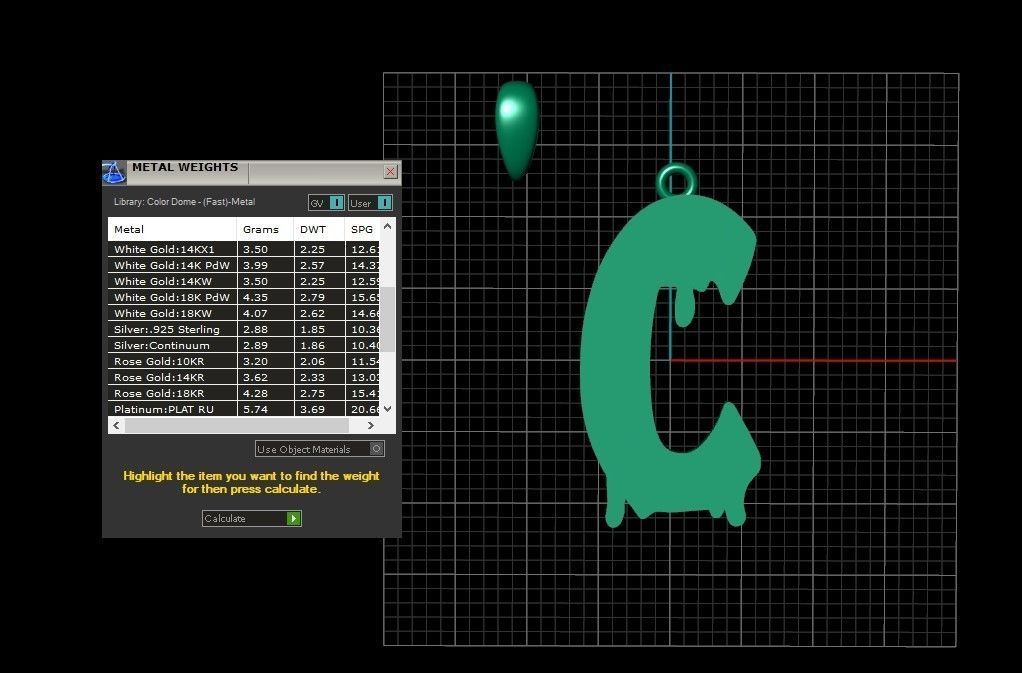 Model 745 Blood C Initial Pendant 3D print model_11