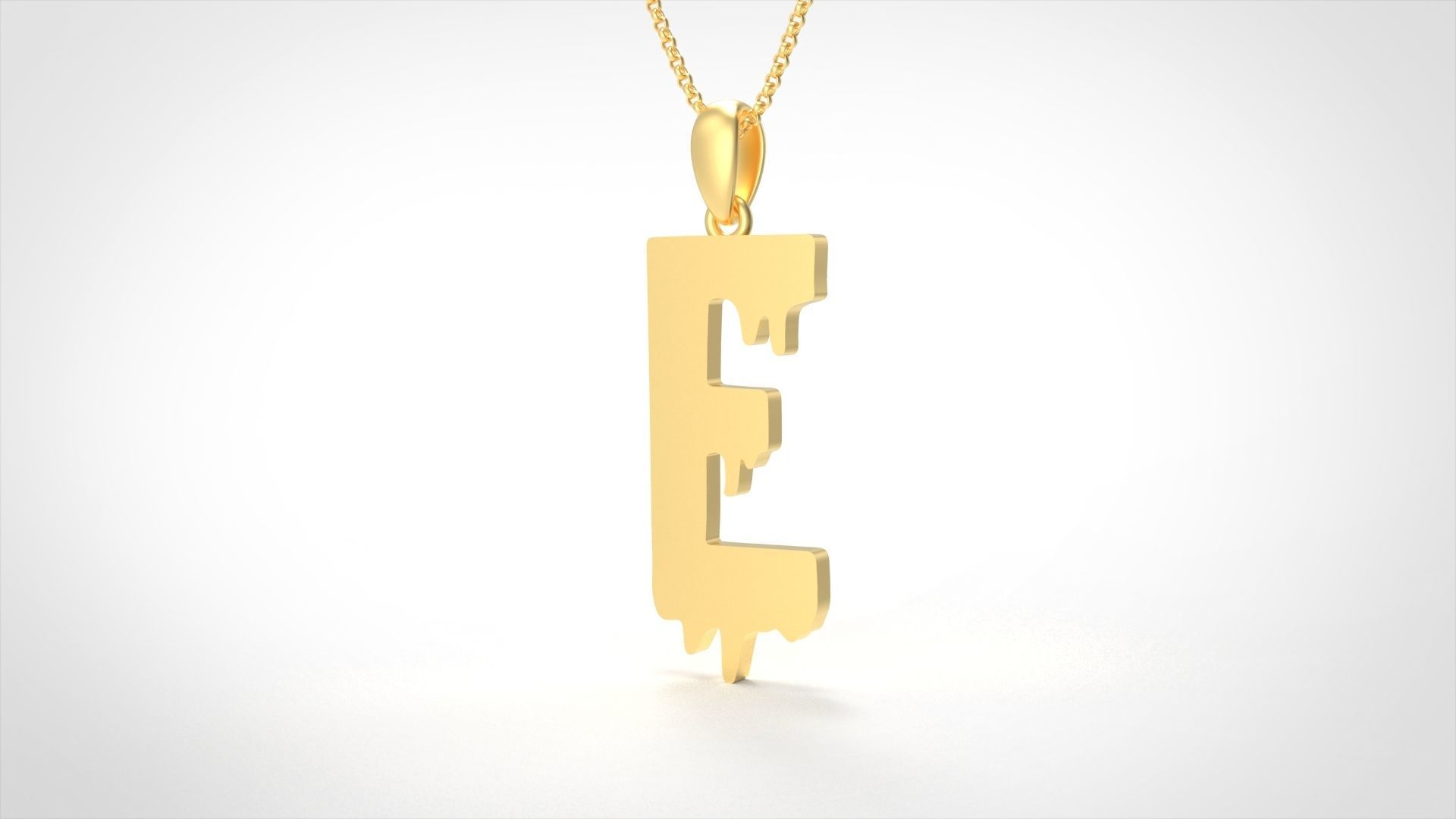 Model 747 Blood E Initial Pendant 3D print model_2