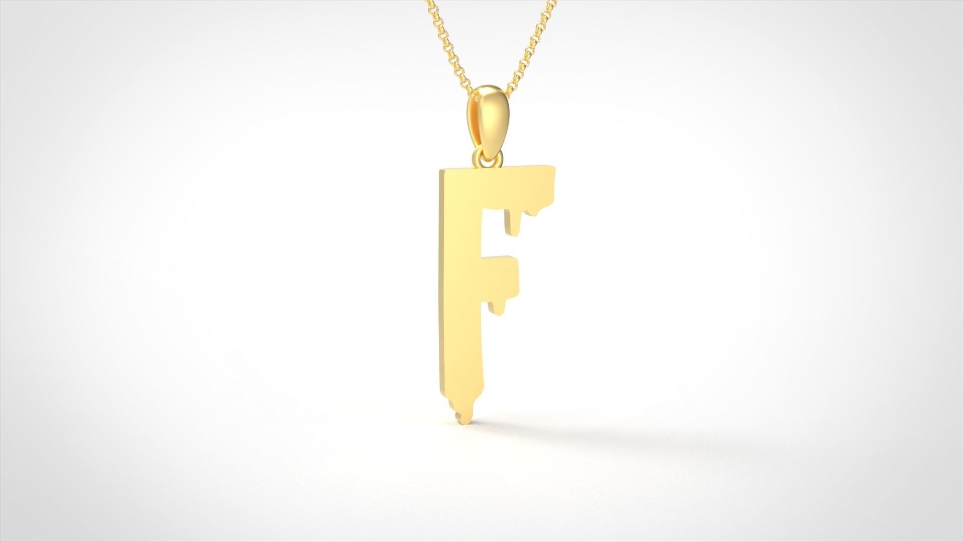Model 748 Blood F Initial Pendant 3D print model_2