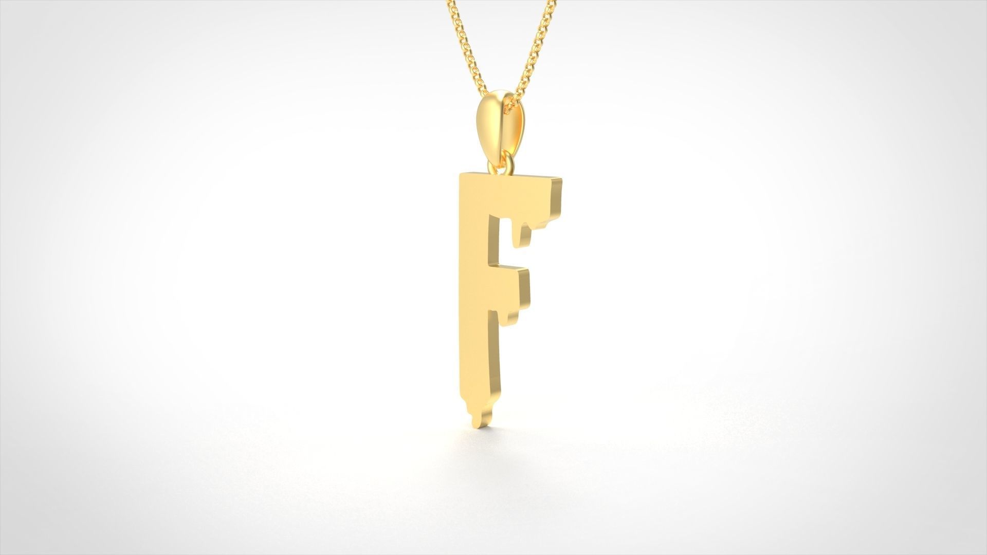 Model 748 Blood F Initial Pendant 3D print model_3