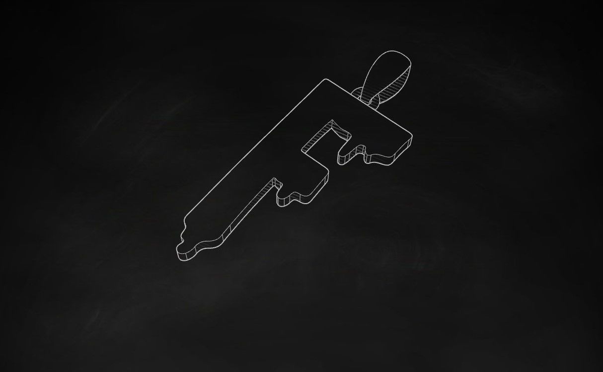 Model 748 Blood F Initial Pendant 3D print model_9