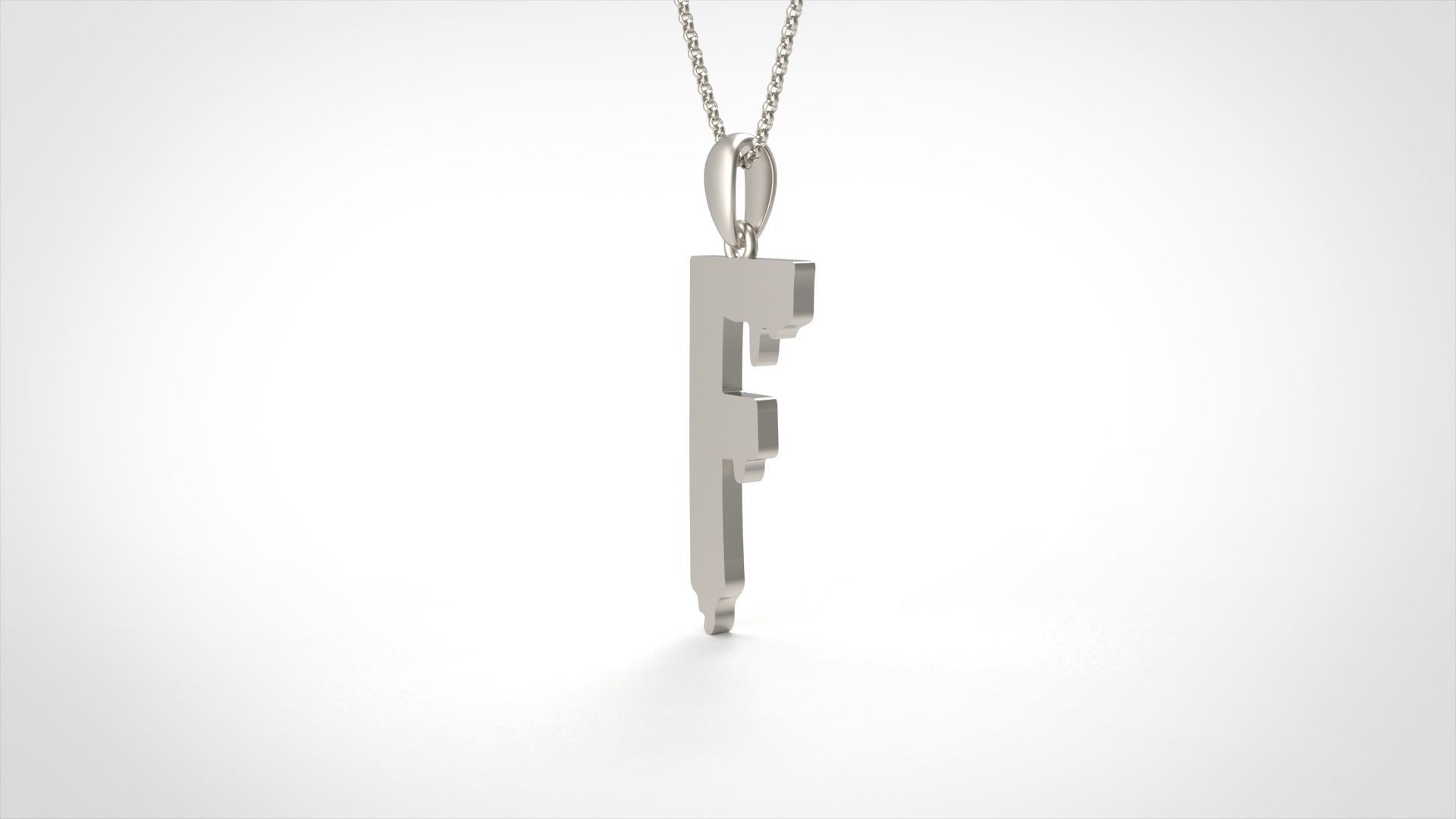Model 748 Blood F Initial Pendant 3D print model_4