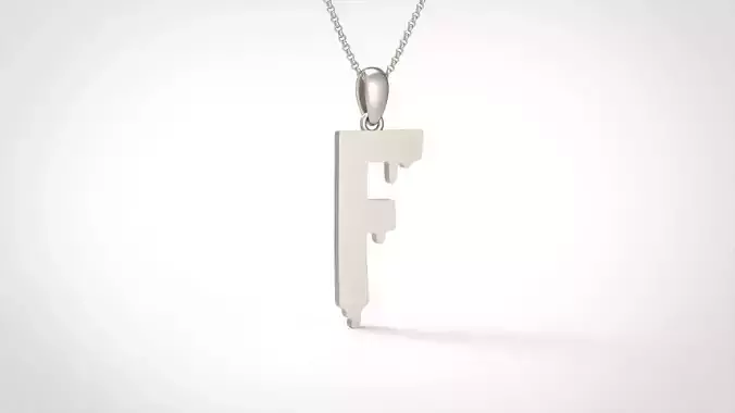Model 748 Blood F Initial Pendant 3D print model