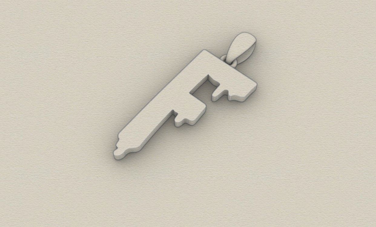 Model 748 Blood F Initial Pendant 3D print model_8
