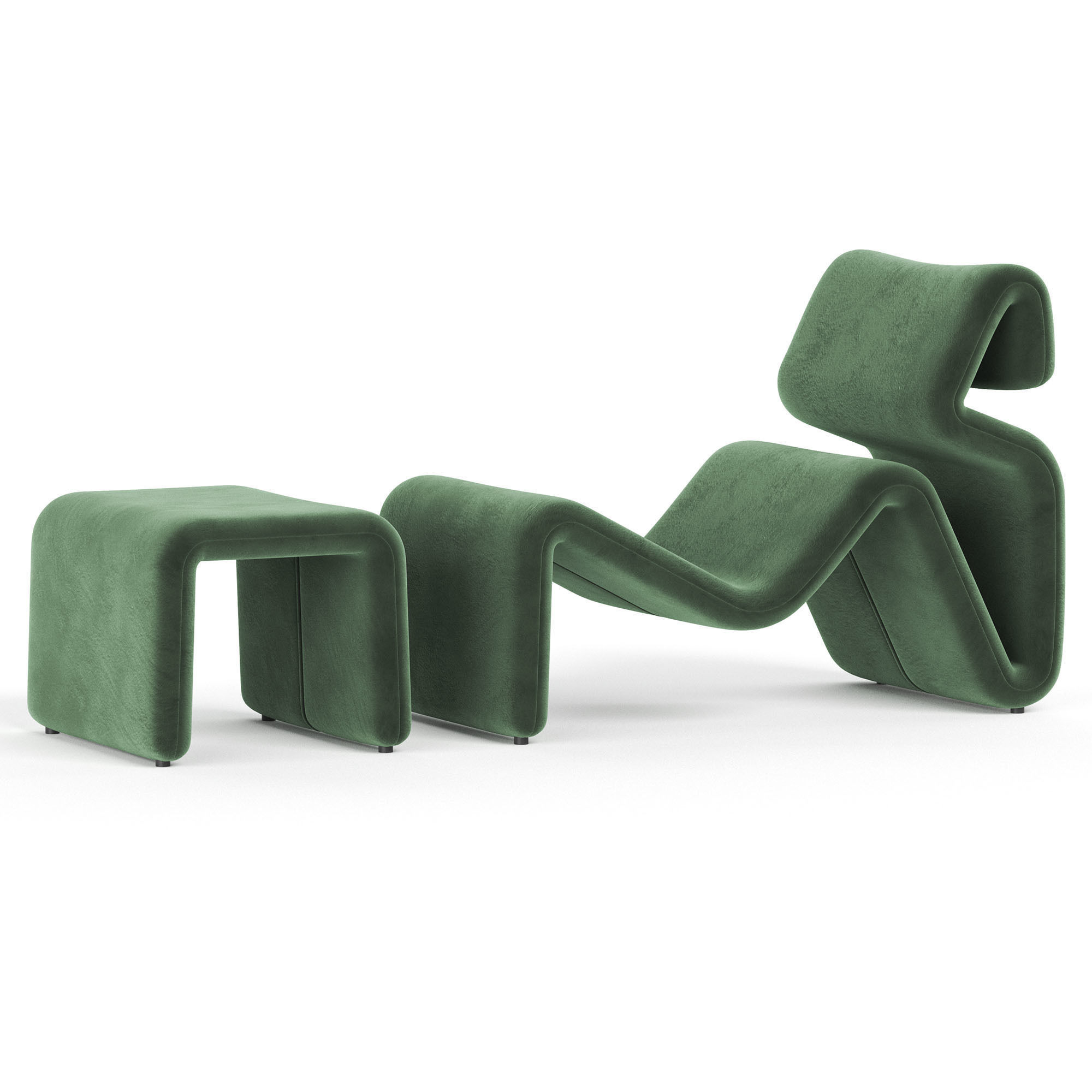 Artilleriet lounge chair and ottoman 3D model_4