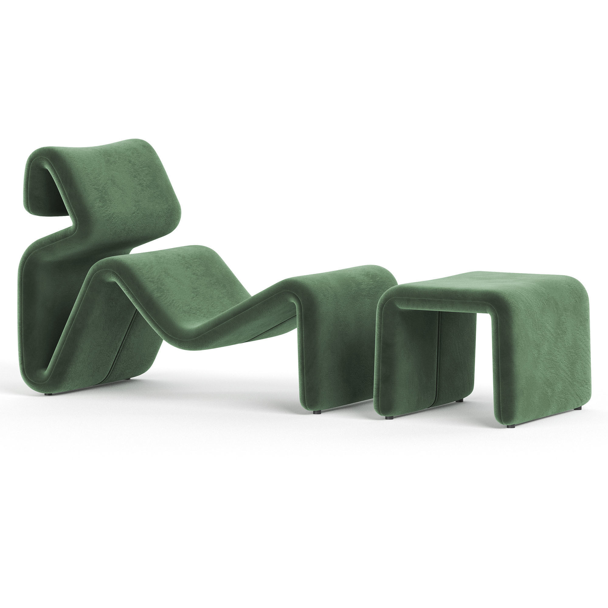 Artilleriet lounge chair and ottoman 3D model_3