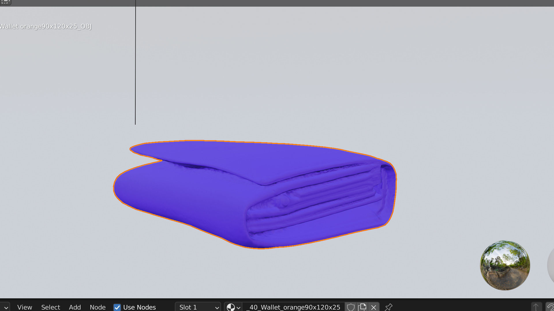 Orange leather wallet purse or pouch 3D model_6