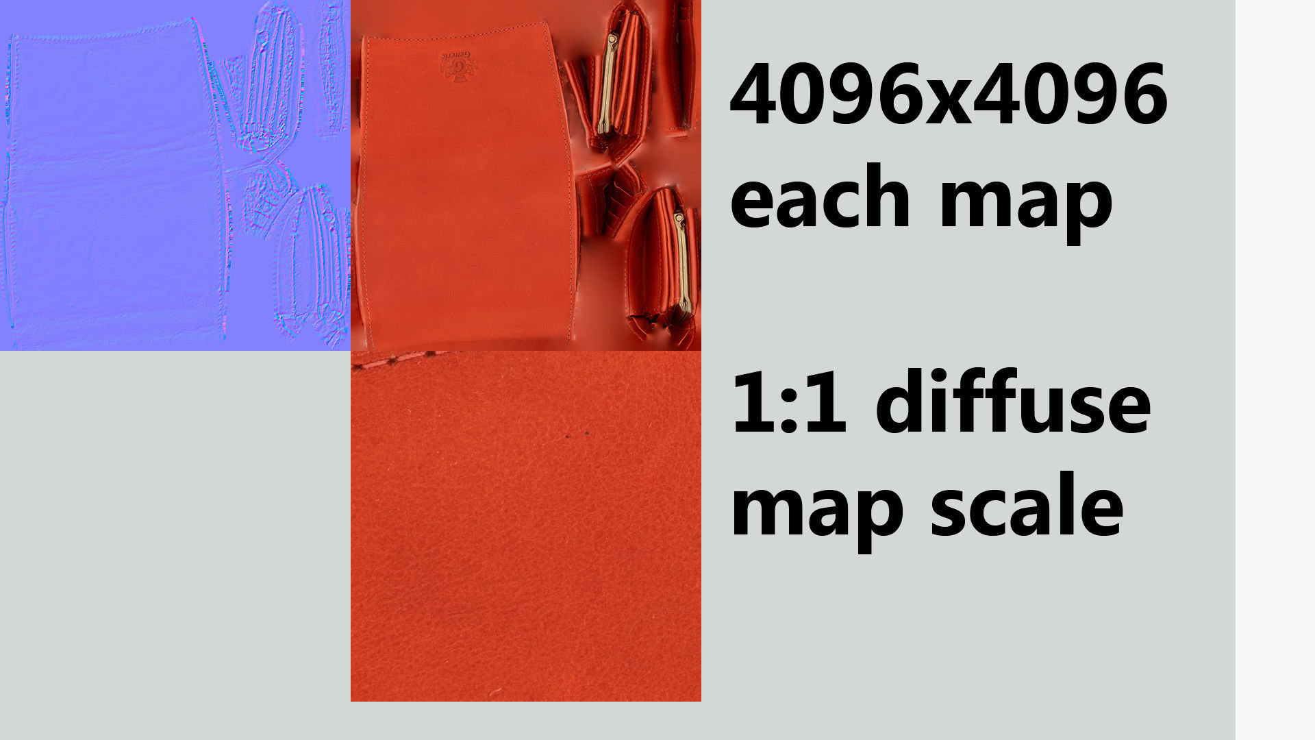 Orange leather wallet purse or pouch 3D model_8