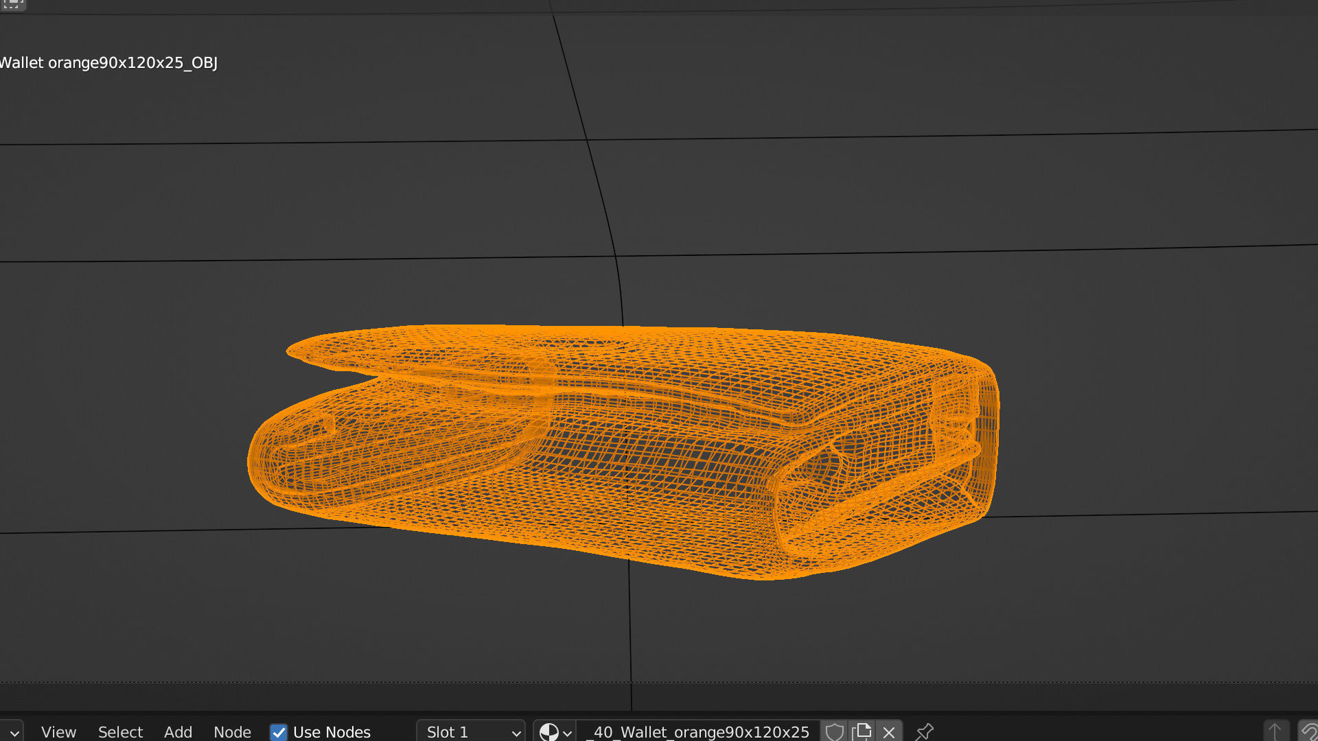 Orange leather wallet purse or pouch 3D model_7