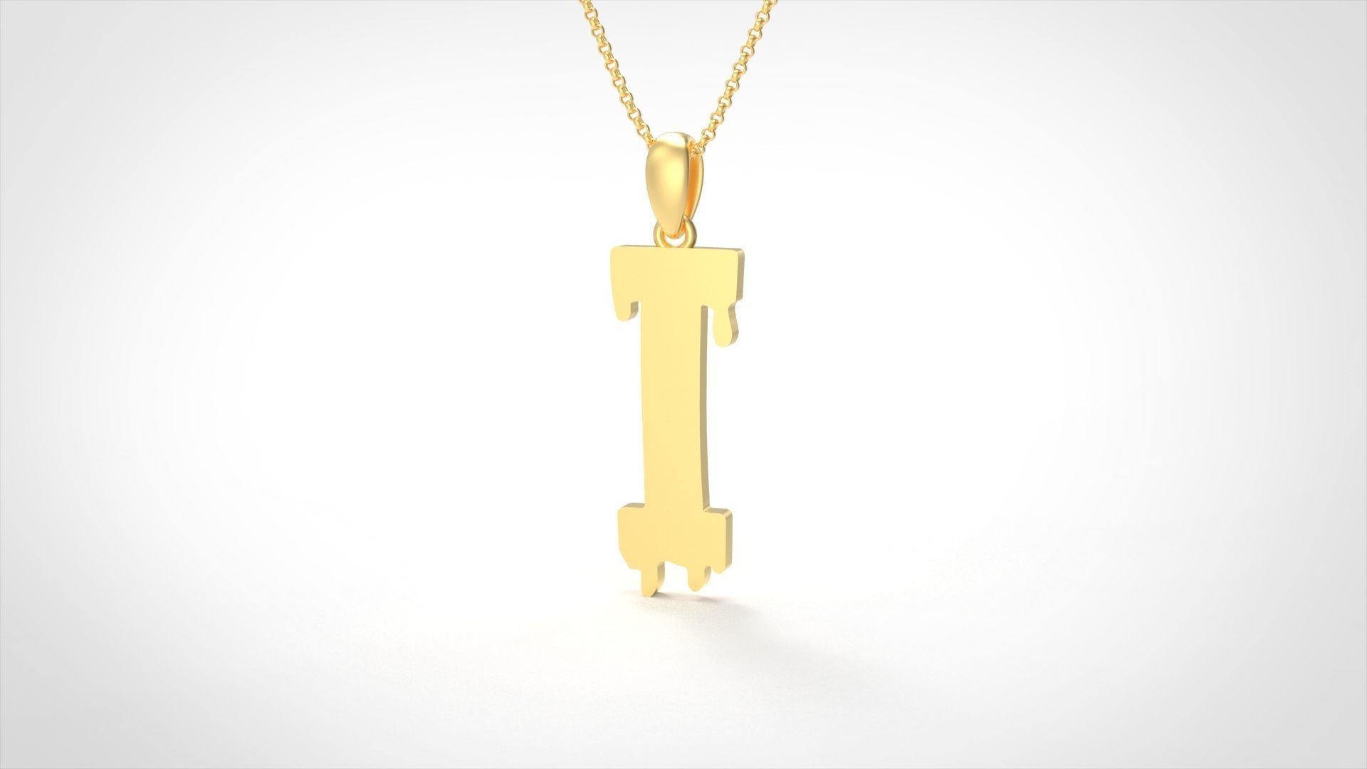 Model 751 Blood I Initial Pendant 3D print model_3