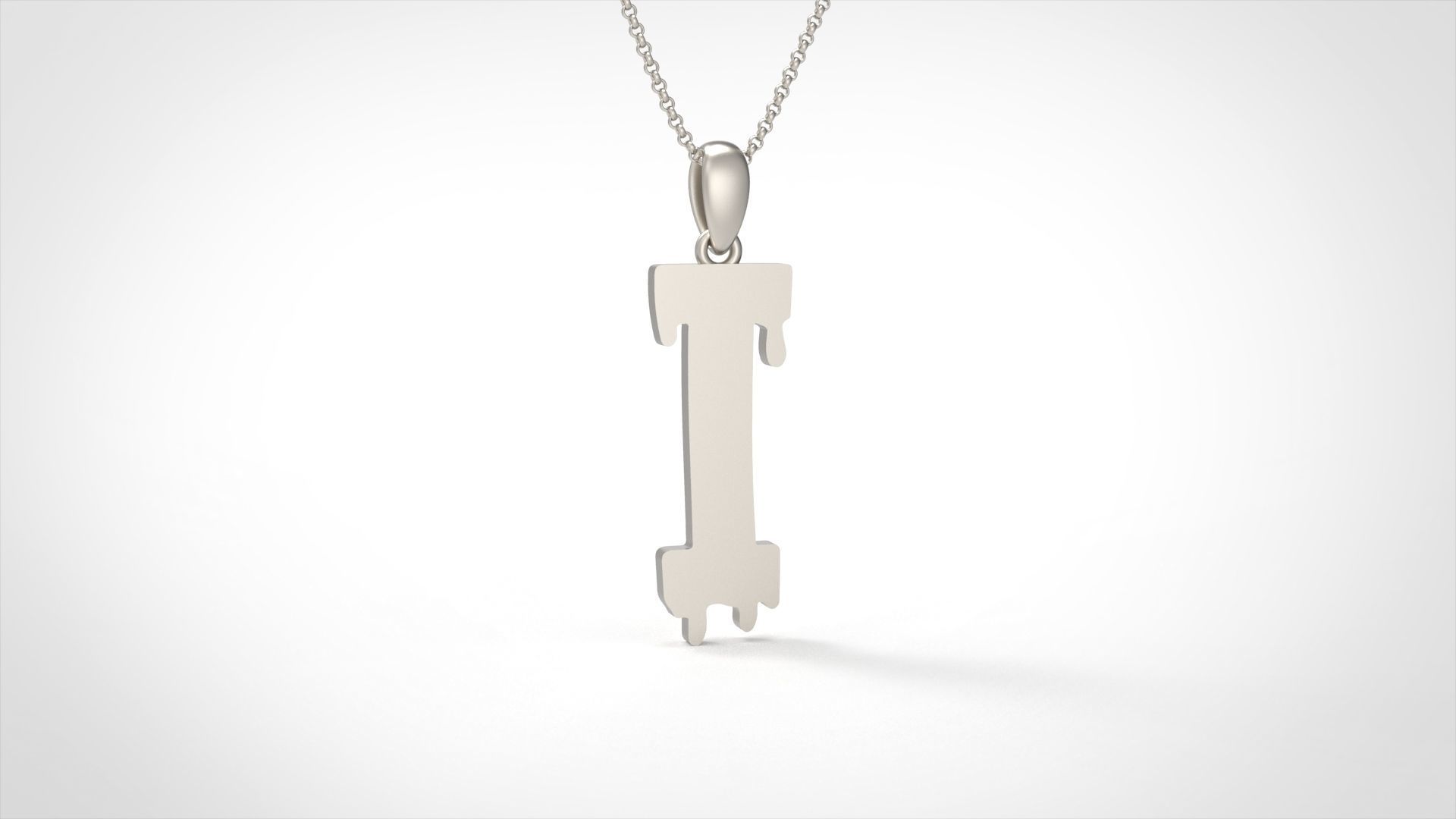 Model 751 Blood I Initial Pendant 3D print model_4