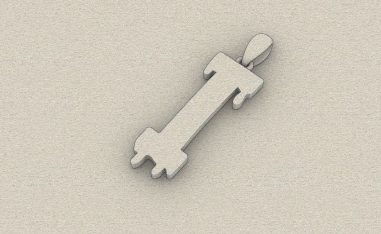 Model 751 Blood I Initial Pendant 3D print model_8