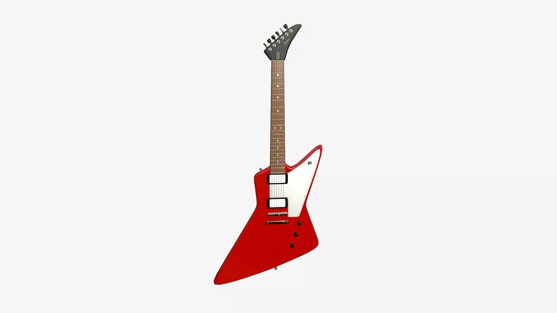 Electric Guitar F01 Red - Music Instrument Design Low-poly 3D model_0
