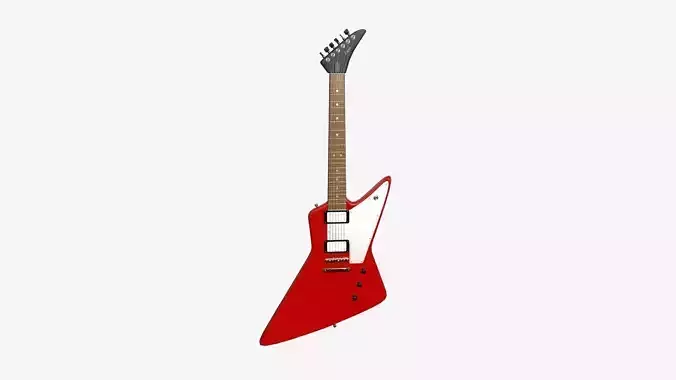 Electric Guitar F01 Red - Music Instrument Design Low-poly 3D model