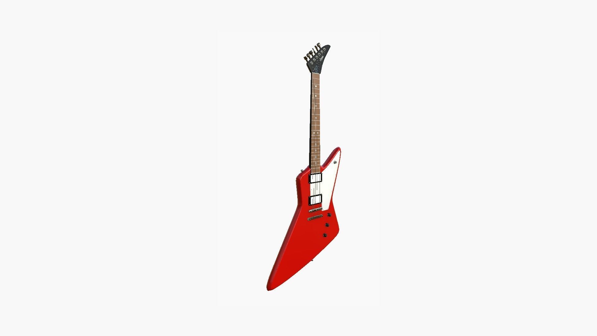 Electric Guitar F01 Red - Music Instrument Design Low-poly 3D model_1