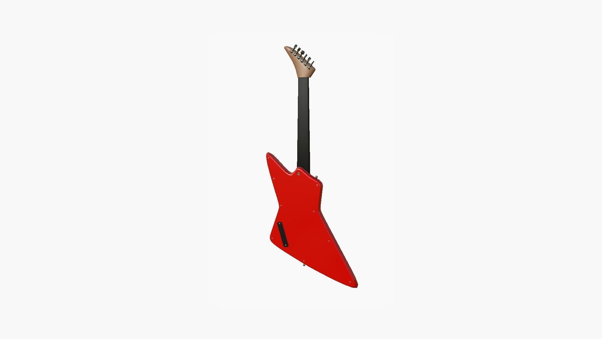 Electric Guitar F01 Red - Music Instrument Design Low-poly 3D model_2