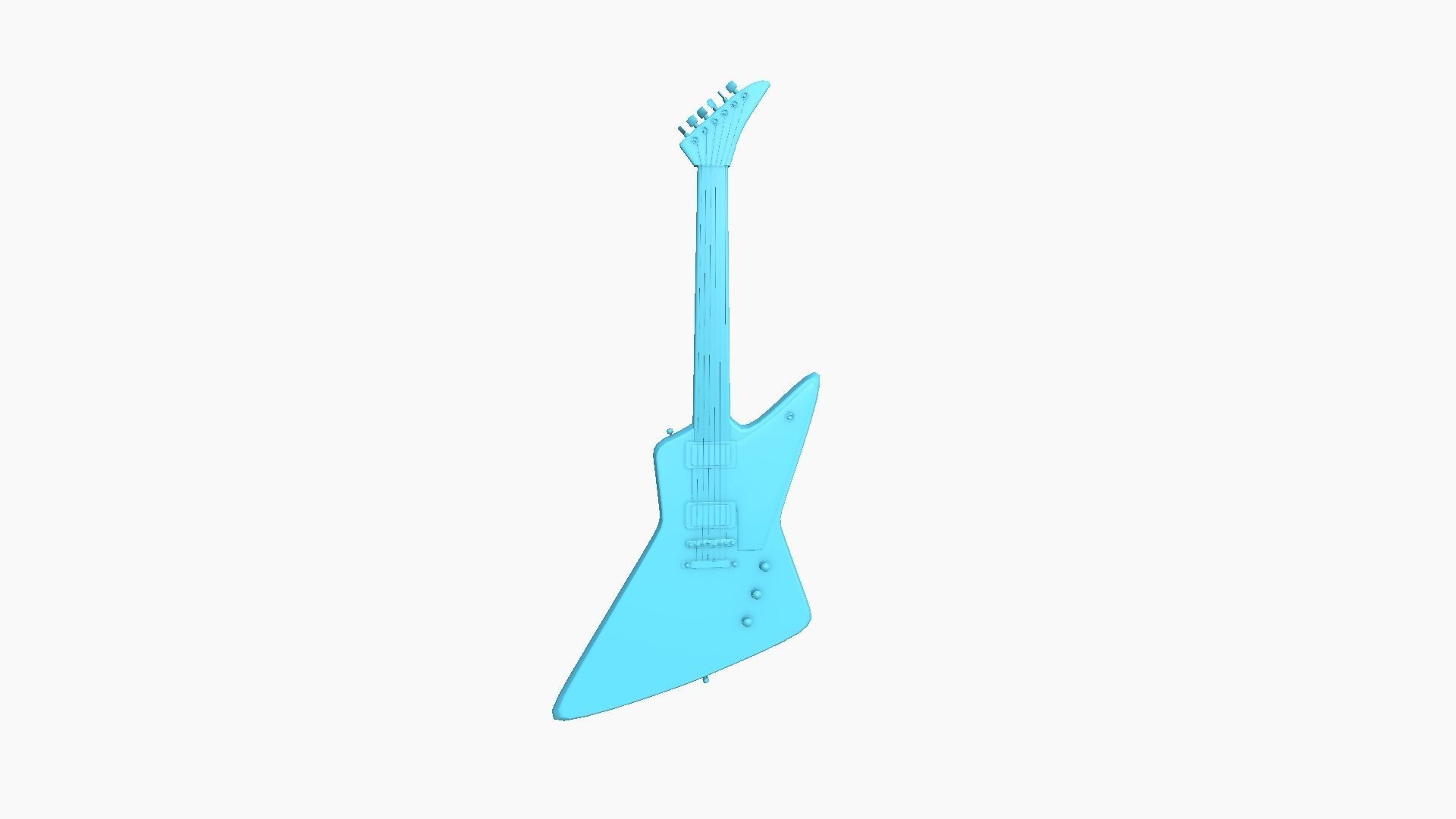 Electric Guitar F01 Red - Music Instrument Design Low-poly 3D model_7