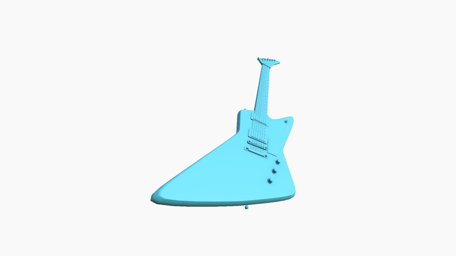 Electric Guitar F01 Red - Music Instrument Design Low-poly 3D model_9