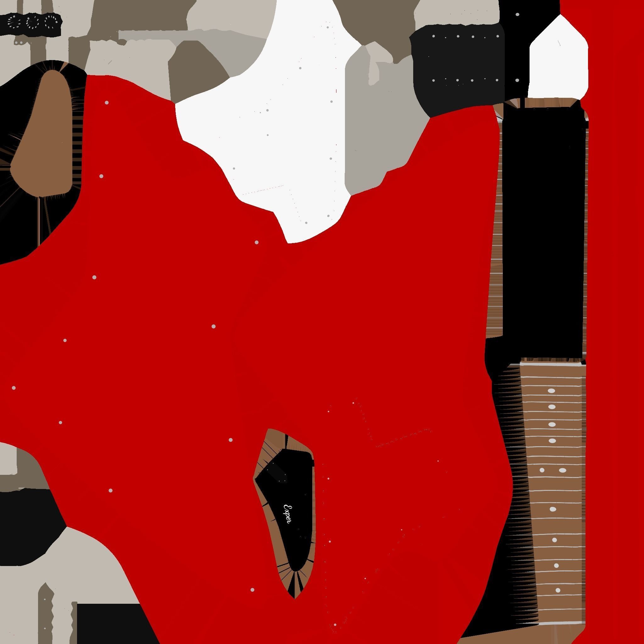 Electric Guitar F01 Red - Music Instrument Design Low-poly 3D model_19