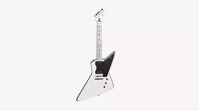 Electric Guitar F02 White - Music Instrument Design Low-poly 3D model