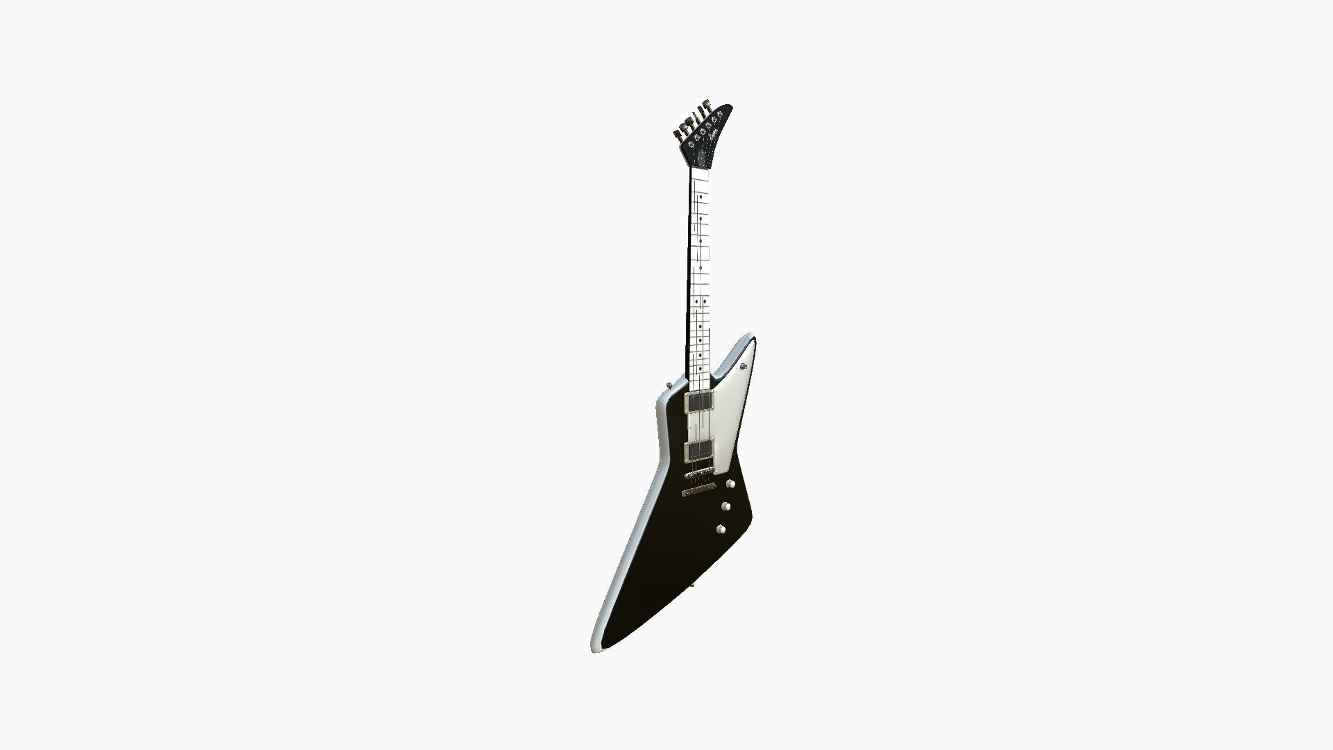 Electric Guitar F03 Black - Music Instrument Design Low-poly 3D model_1